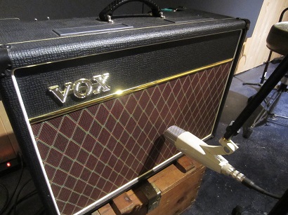 Recording a guitar amp.